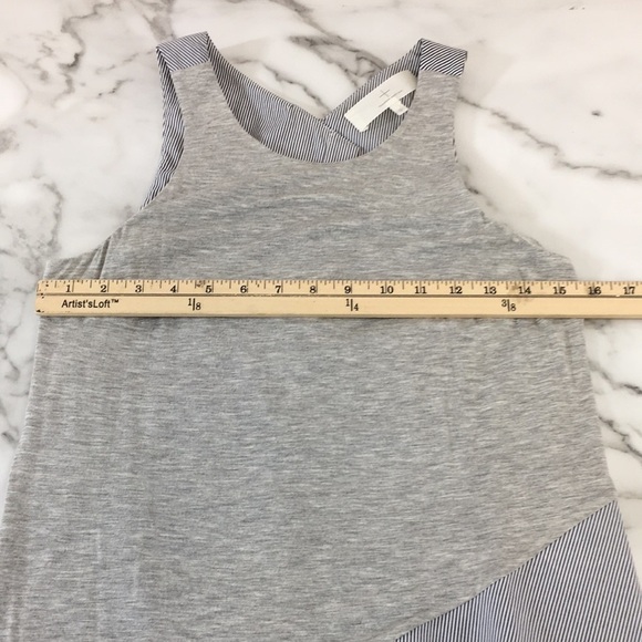 Thakoon Addition Tunic Top Womens 0 Gray Blue Half & Half Button Back Sleeveless - Picture 10 of 11